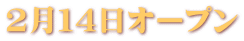 2月１４日オープン